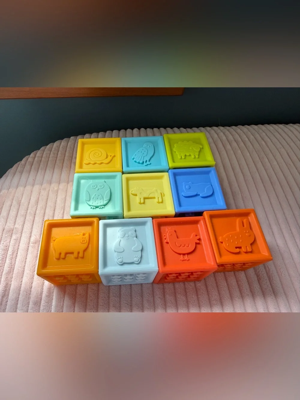 Colorful Silicone Stacking Rainbow & Sensory Blocks Toy Set - Multicolor